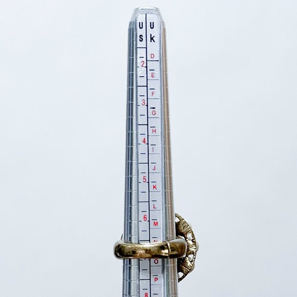 Adjustable Band Fashion Ring Size 6.5 Faux Diamonds Faux Pearls Faux Gold Band - Picture 13 of 15